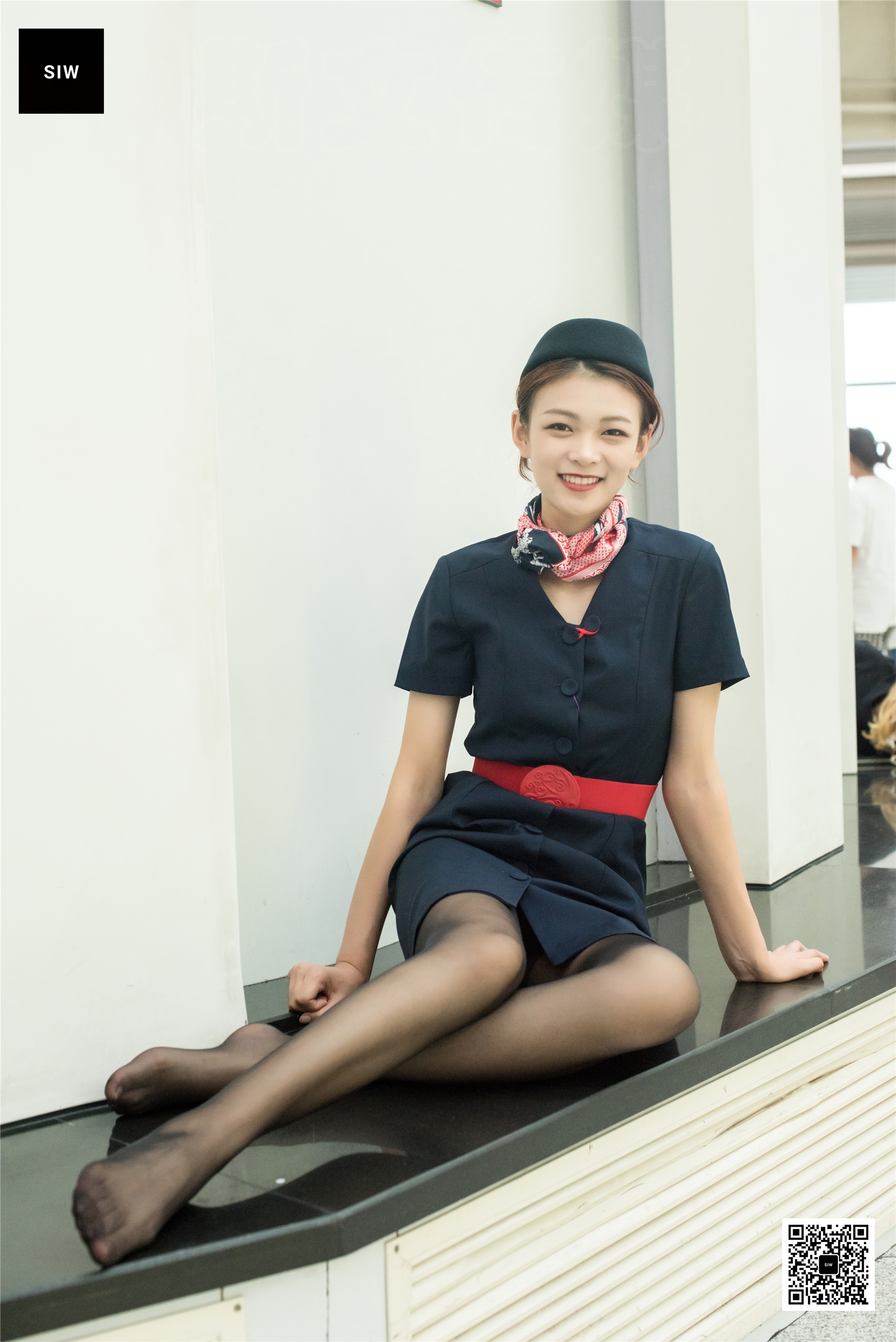 SIW斯文传媒 044 秋季空乘工装制服连衣裙帽子丝巾 - 嘉慧